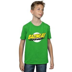 The Big Bang Theory Boys Bazinga Cotton T-Shirt / Irish Green